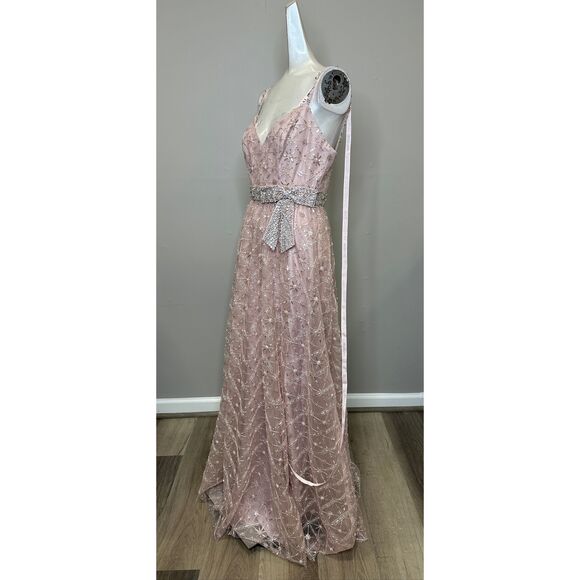 Mac Duggal Pink Rhinestone Embellished Sweetheart Neckline Gown US 6 $598 - Picture 7 of 11